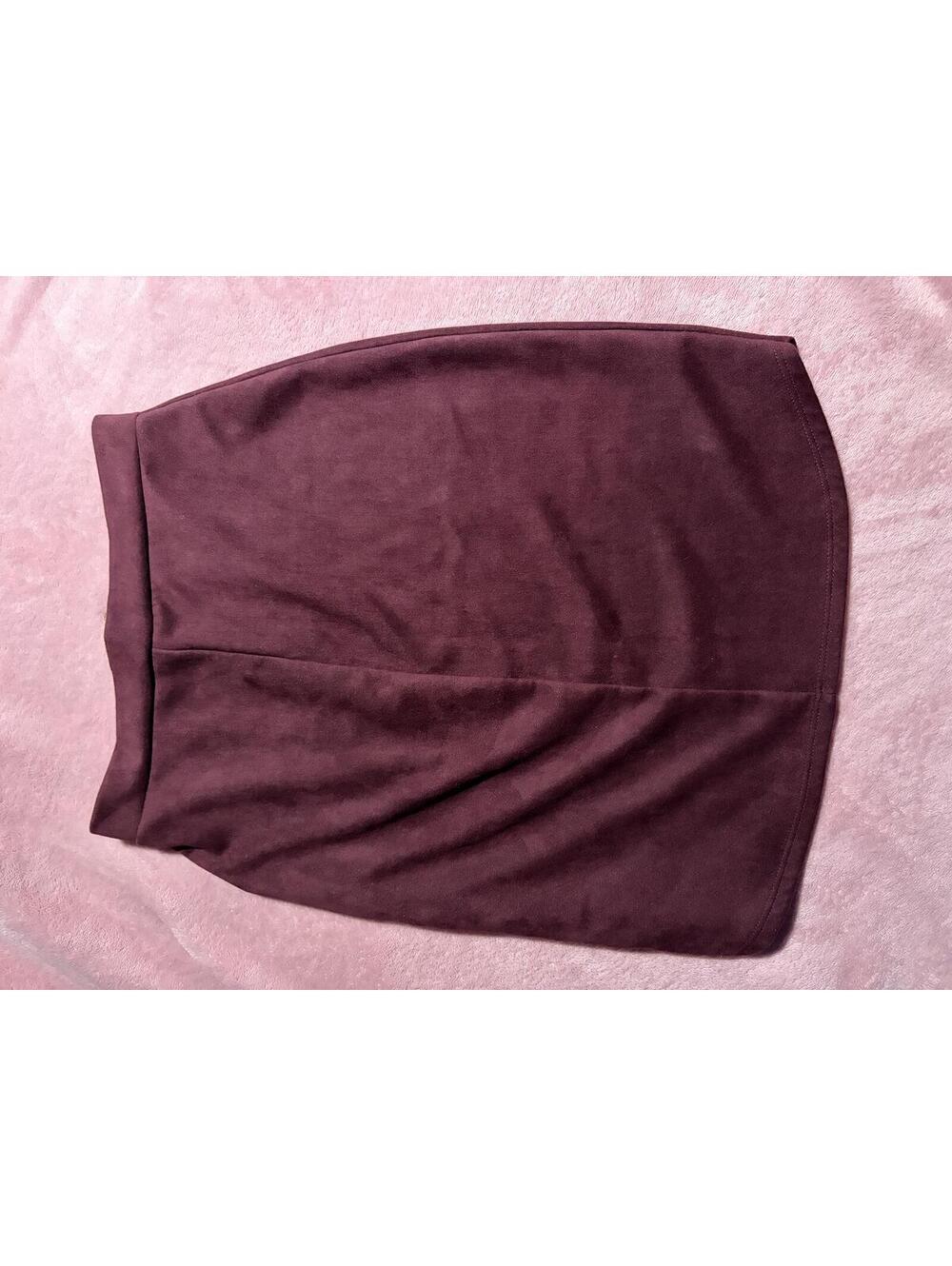 Charlotte Russe Burgundy Suede Mini Skirt with Back Zipper